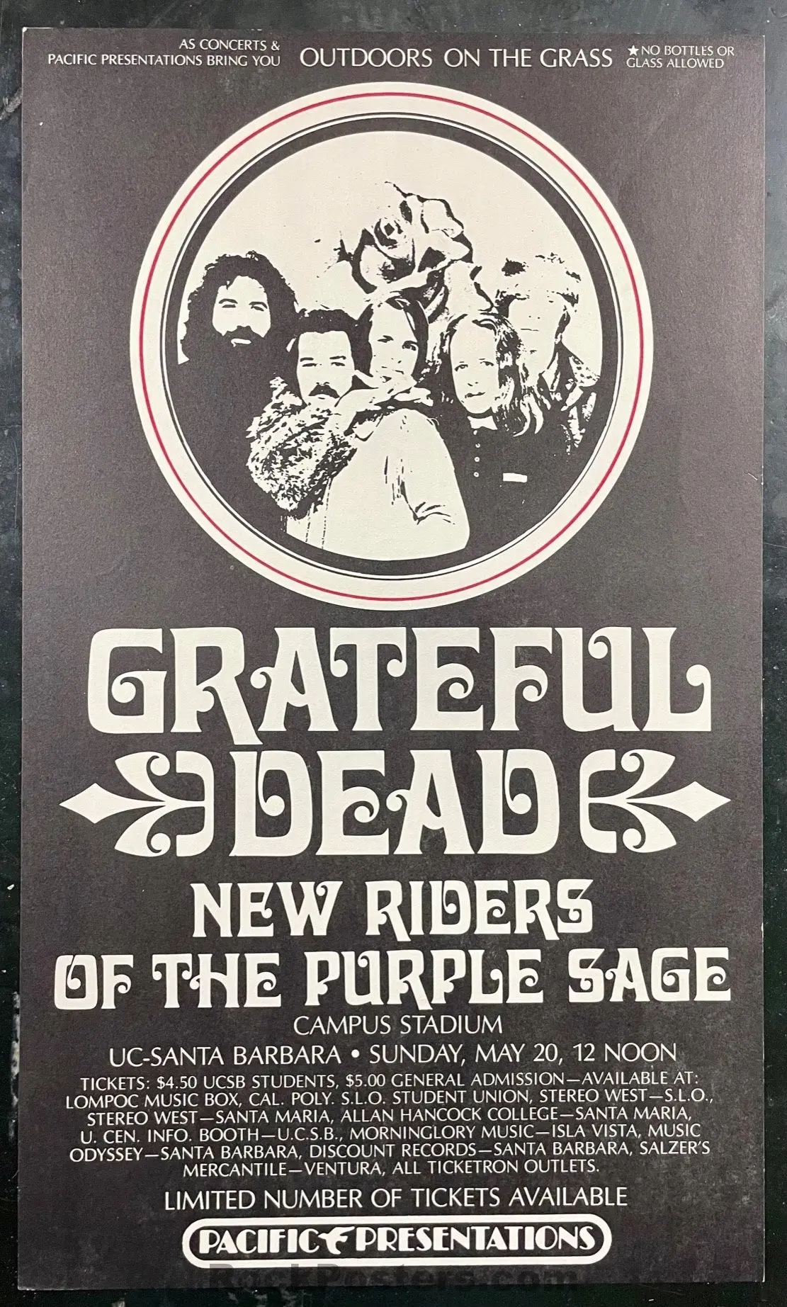 Auction - Aor 4.114 - Grateful Dead - Uc Santa Barbara - 1973 Poster - Near Mint Minus 1