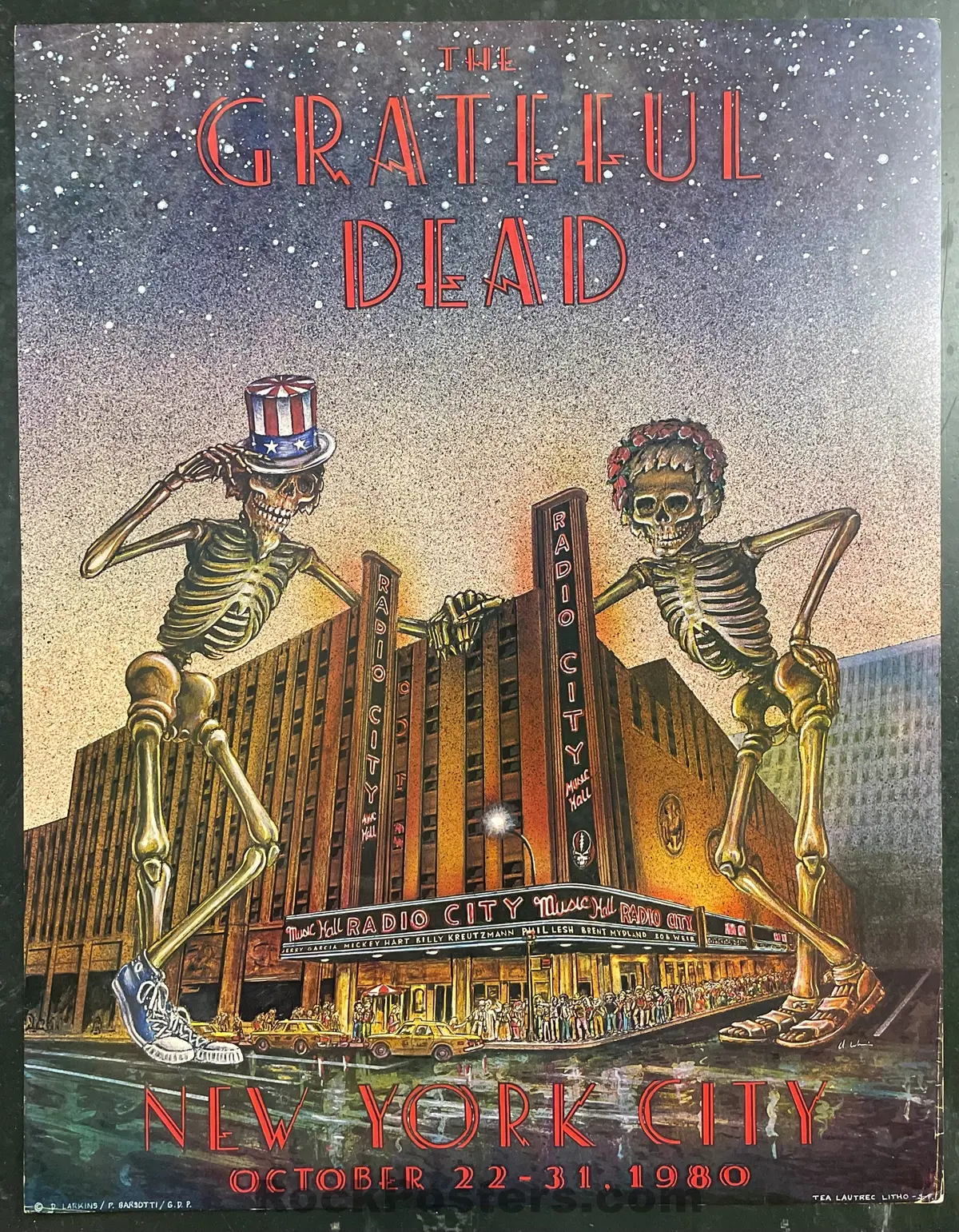 Auction - Grateful Dead - 1980 Poster - Radio City, Nyc - Excellent 1