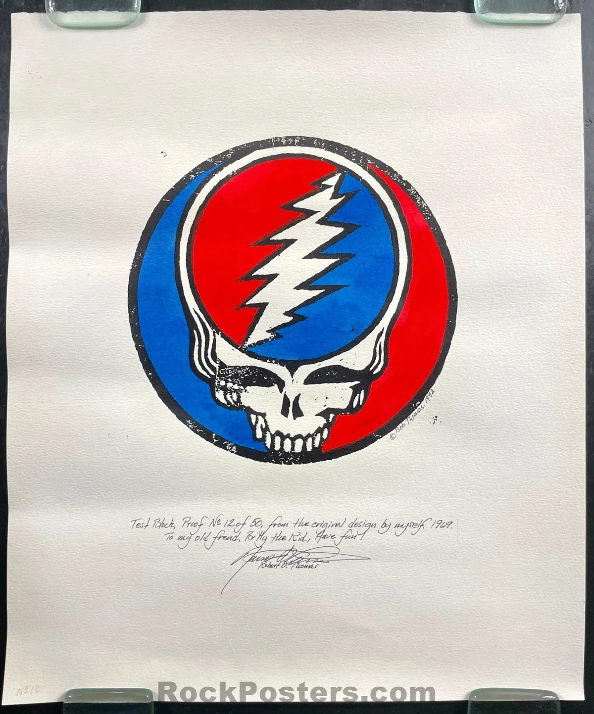Auction - Grateful Dead - Steal Your Face - S/N 12/50 - Proof - Excellent 1