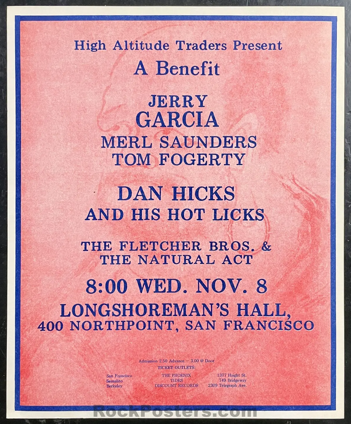 Auction - Jerry Garcia - 1972  Poster & Handbill - Longshoreman's Hall - Near Mint Minus 1