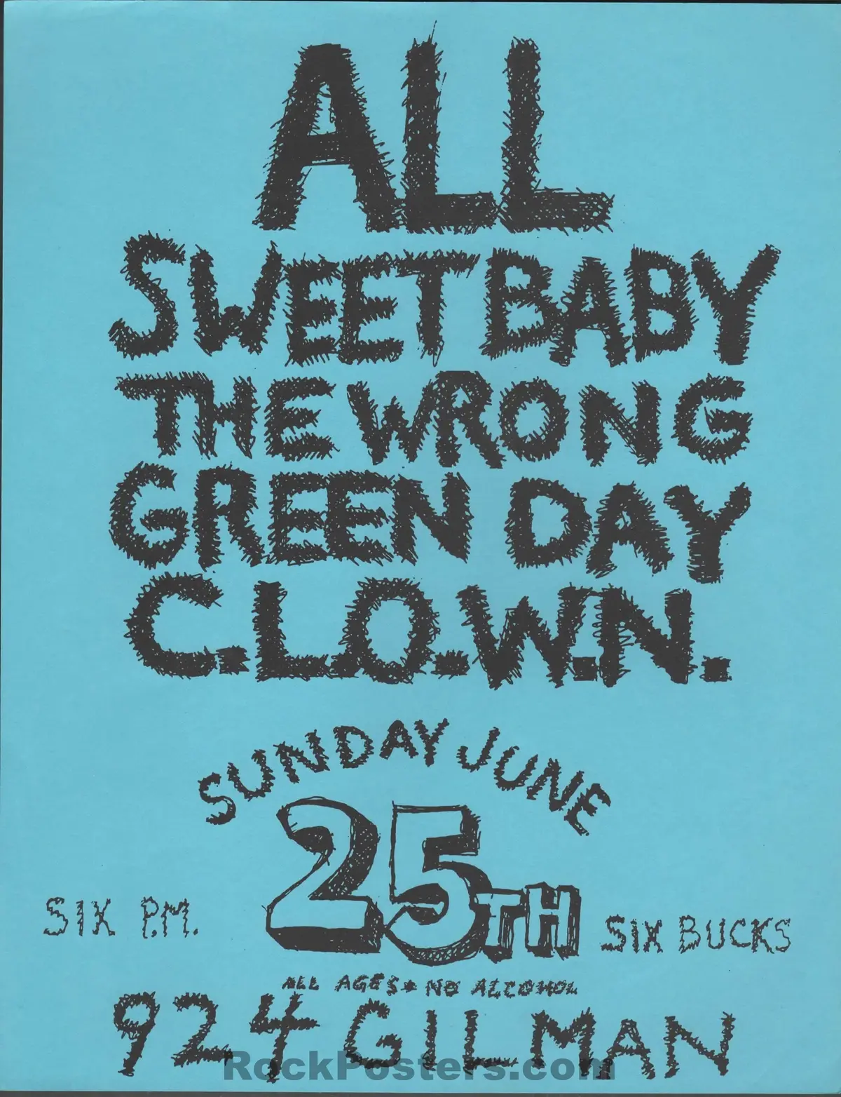Auction - Green Day - All - 1989 Punk Flyer - 924 Gilman - Near Mint Minus 1