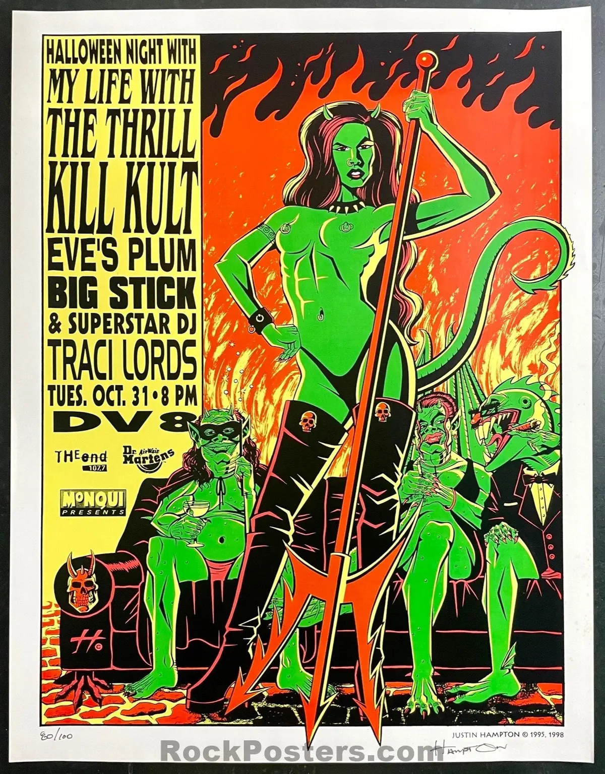 Auction - Aomr 238.6 - My Life With The - Thrill Kill Cult - Hampton Signed - 1995 Silkscreen Poster - San Francisco - Near Mint 1