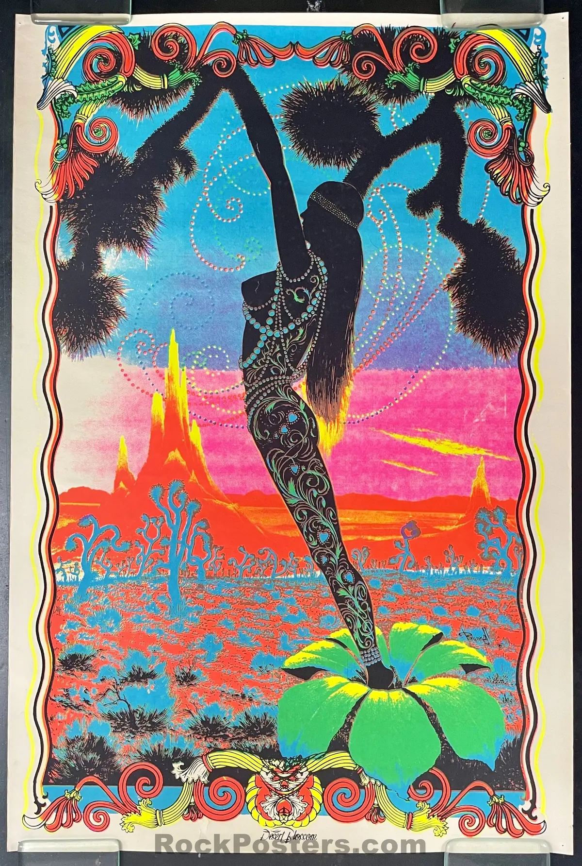 Auction - Psychedelic - Desert Blossom - 1960'S Head Shop  Poster - Excellent 1