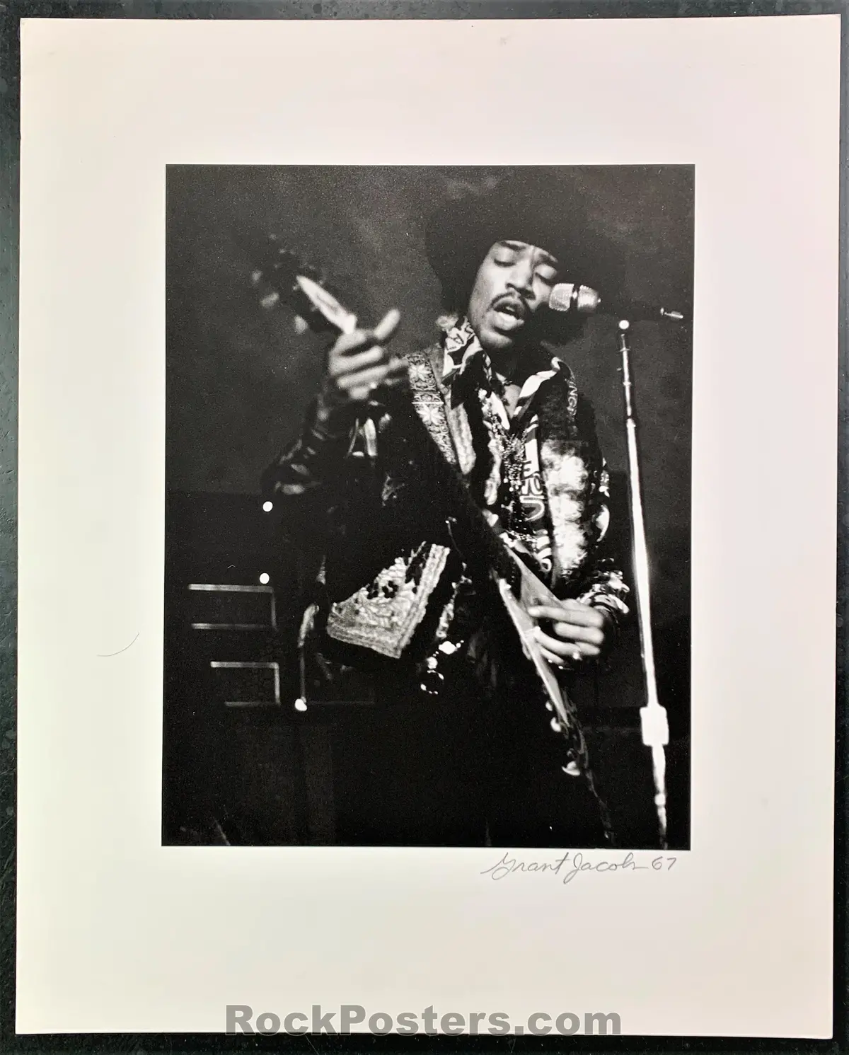 Auction - Jimi Hendrix - Live 1967 Concert Photo - Grant Jacobs Signed - Near Mint Minus 1