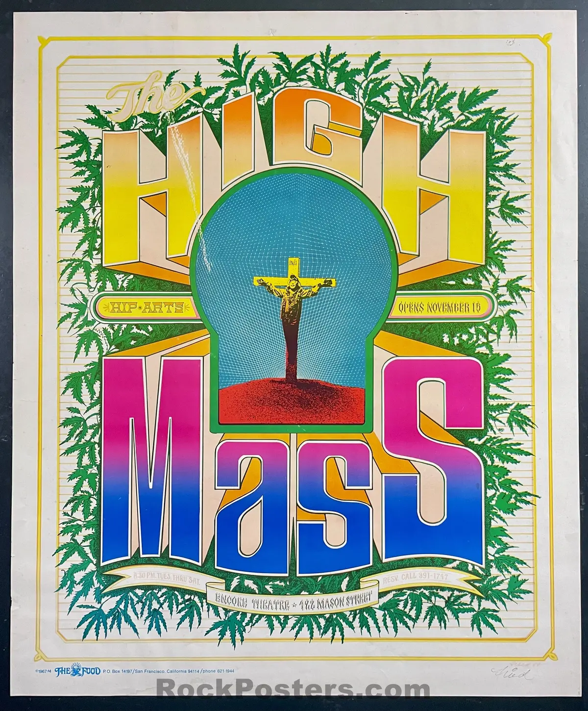 Auction - Aor 2.368 - The High Mass - Bob Fried Signed - Encore Theater - 1967 Poster - Very Good 1