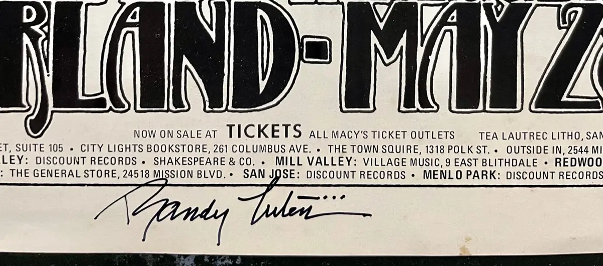 Auction - Bg-282 - Grateful Dead - "Zebra" - Randy Tuten Signed - 1971 Poster - Winterland - Excellent 2