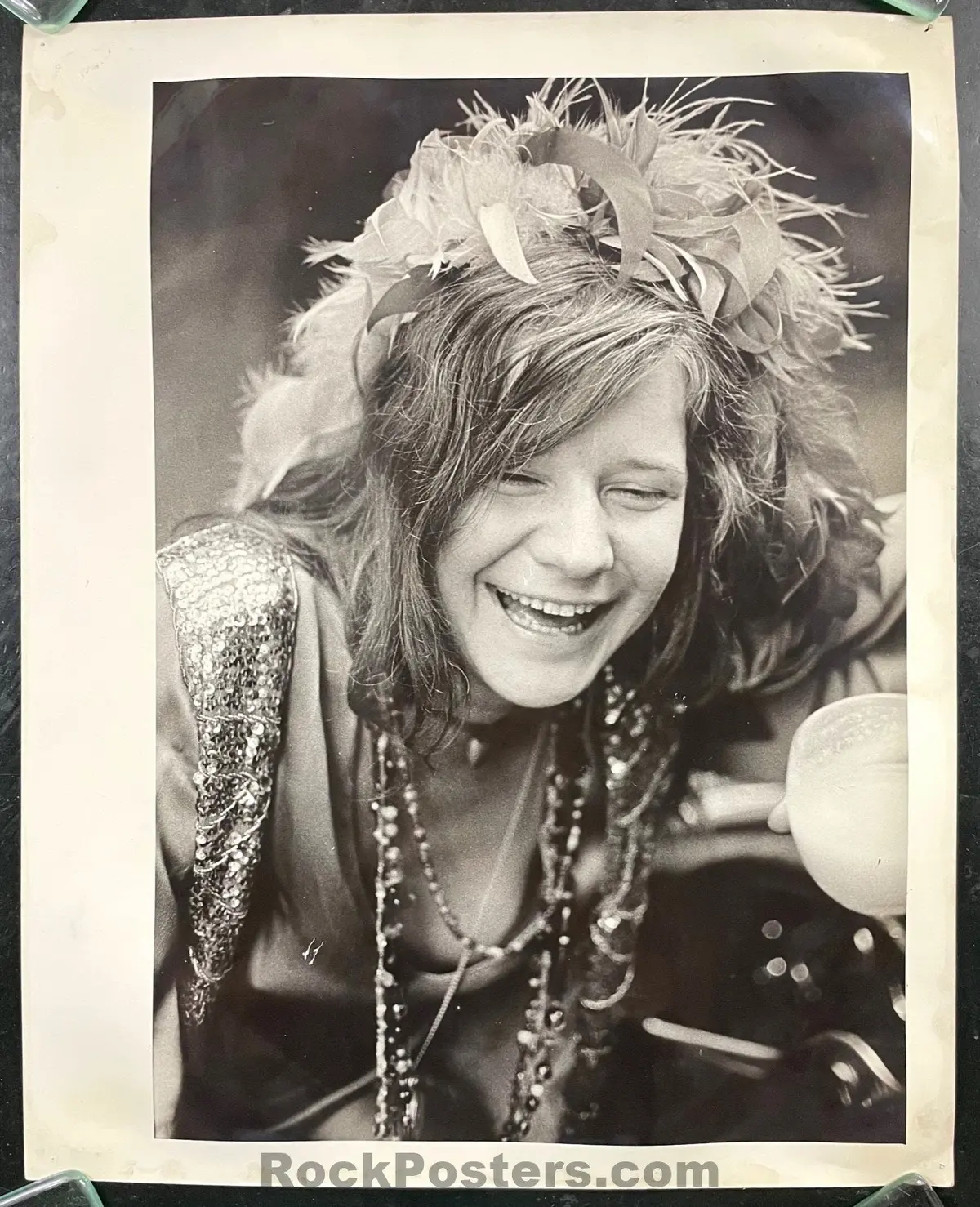 Janis Joplin - Laughing - Tony Lane - Black & White Photograph - Excellent 1