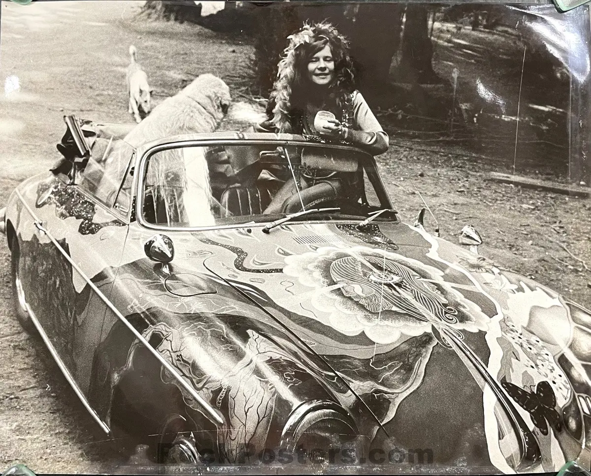 Janis Joplin - Porsche & Dogs - Tony Lane - Black & White Photograph - Very Good 1