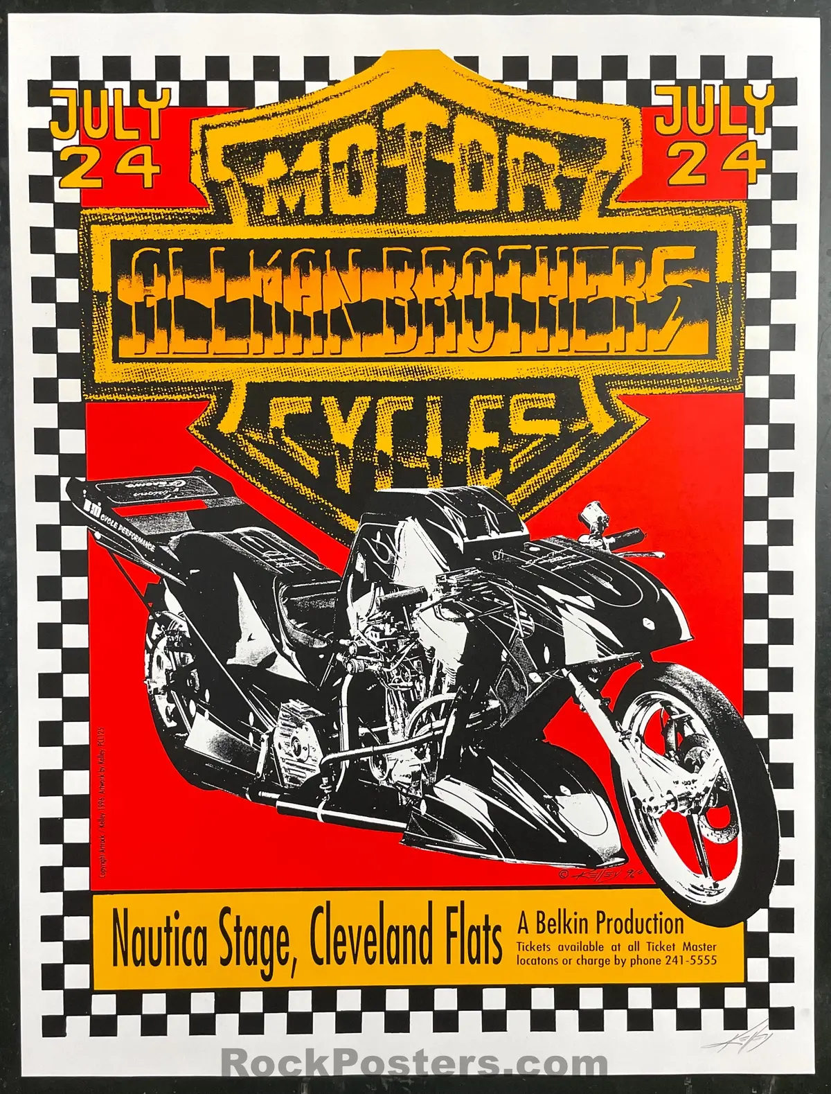 Auction - Alton Kelley Collection -  Allman Brothers -  Alton Kelley Signed - 1994 Poster - Cleveland, Ohio - Near Mint 1