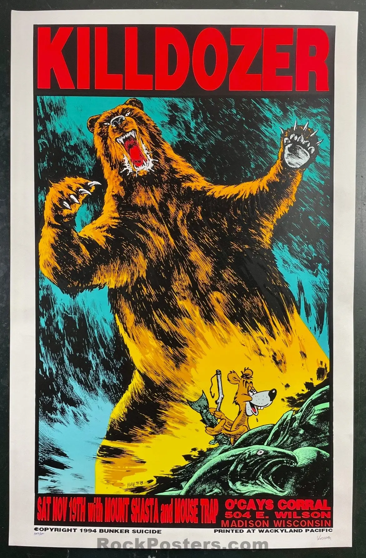 Auction - Killdozer - Frank Kozik Signed - Madison - 1994  Silkscreen Poster - Near Mint Minus 1