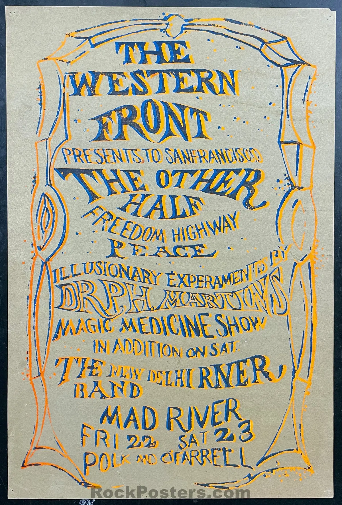Auction - Mad River - Freedom Highway - 1967 Poster - Western Front - Excellent 1