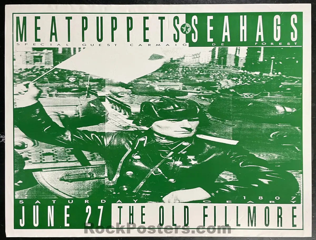 Auction - Meat Puppets - The Old Fillmore - 1987 Concert Poster - Excellent 1