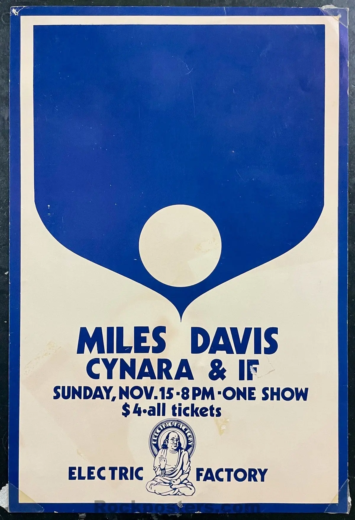 Auction - Jazz - Miles Davis - 1970 Poster - Electric Factory Phila., Pa. - Excellent 1