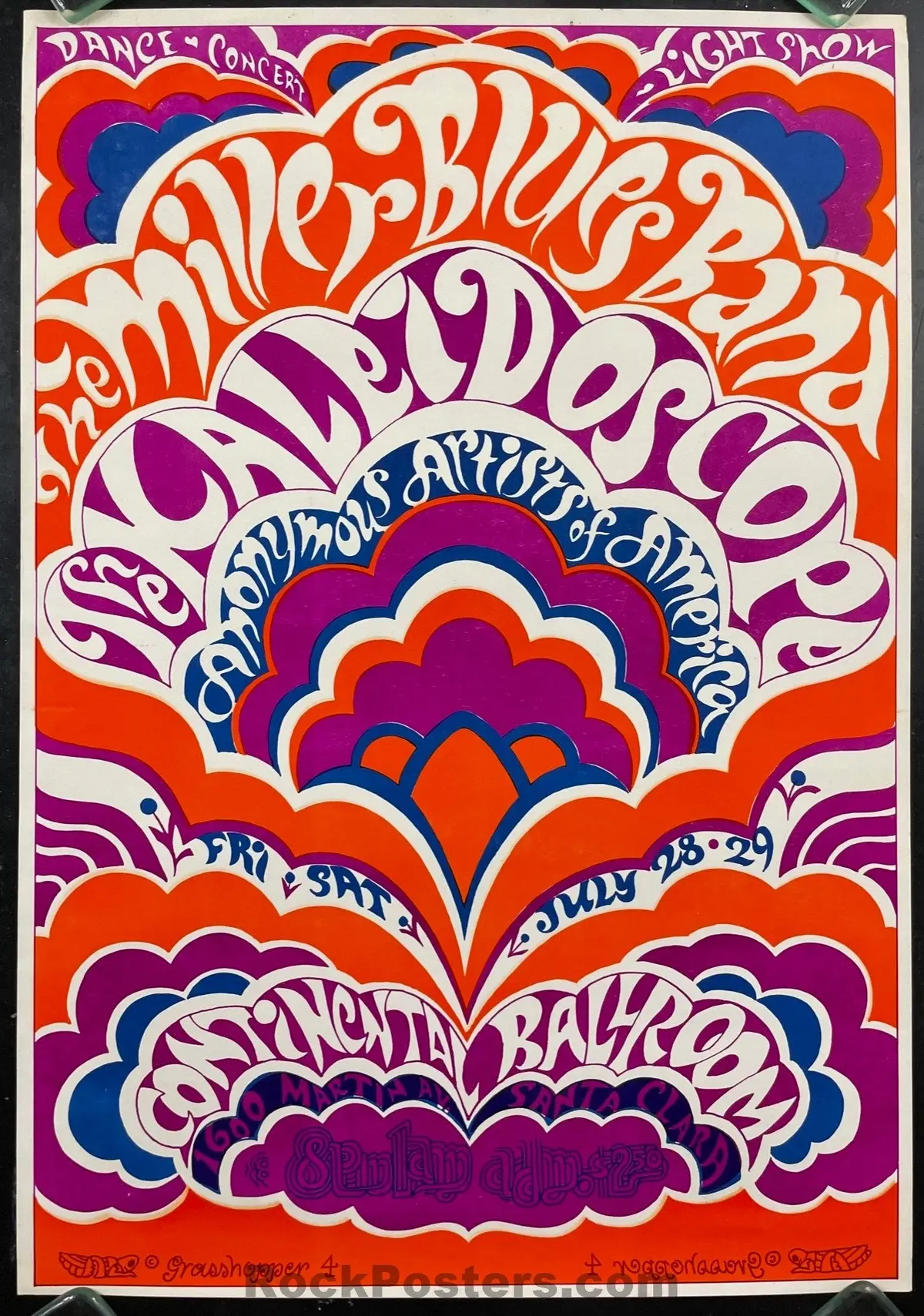 Auction - Steve Miller - 1967 Poster - Continental Ballroom - Santa Clara Ca - Excellent 1