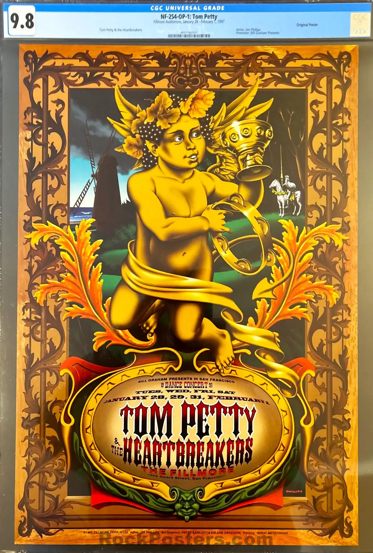 Auction - Nf-254 - Tom Petty And The Heartbreakers - 1997 Poster - The Fillmore - Cgc Graded 9.8 1