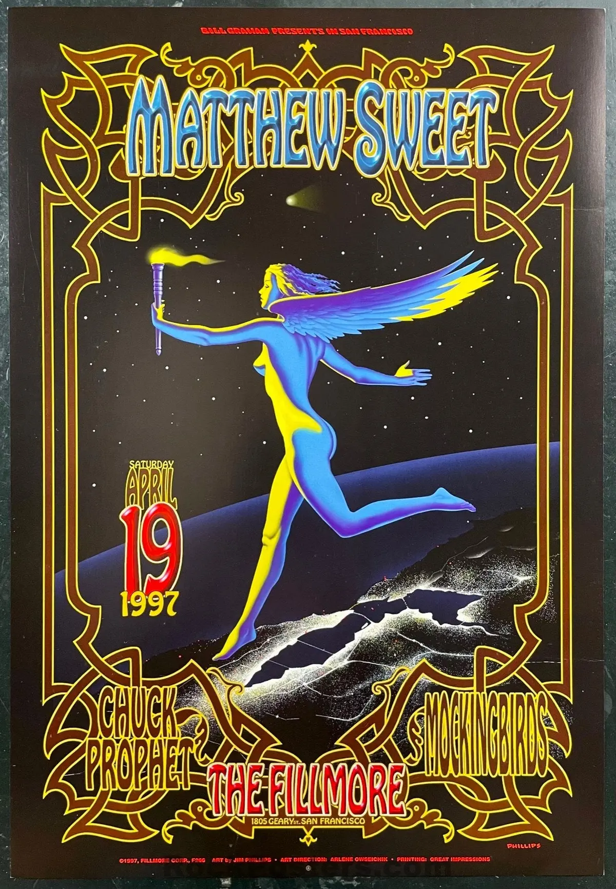 Nf-266 - Matthew Sweet - Jim Phillips - 1997 Poster - The Fillmore - Near Mint Minus 1