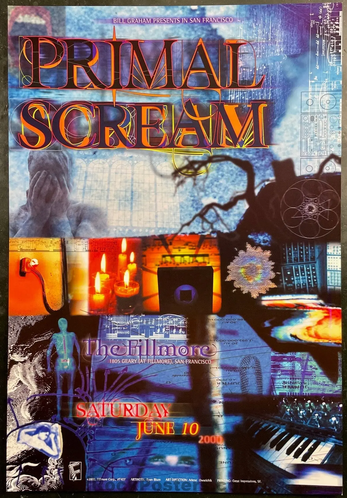 Nf-407 - Primal Scream - 2000 Poster - The Fillmore - Near Mint 1