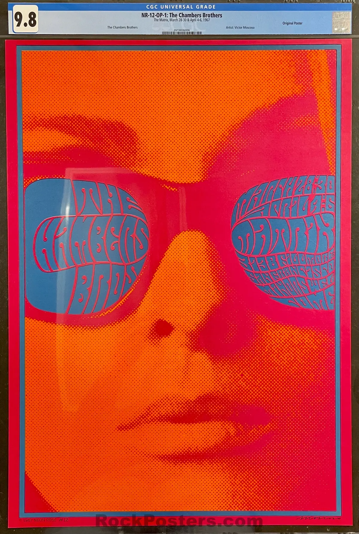 Auction - Neon Rose 12 - Chambers Bros. - Victor Moscoso - 1967 Poster - The Matrix - Cgc Graded 9.8 1