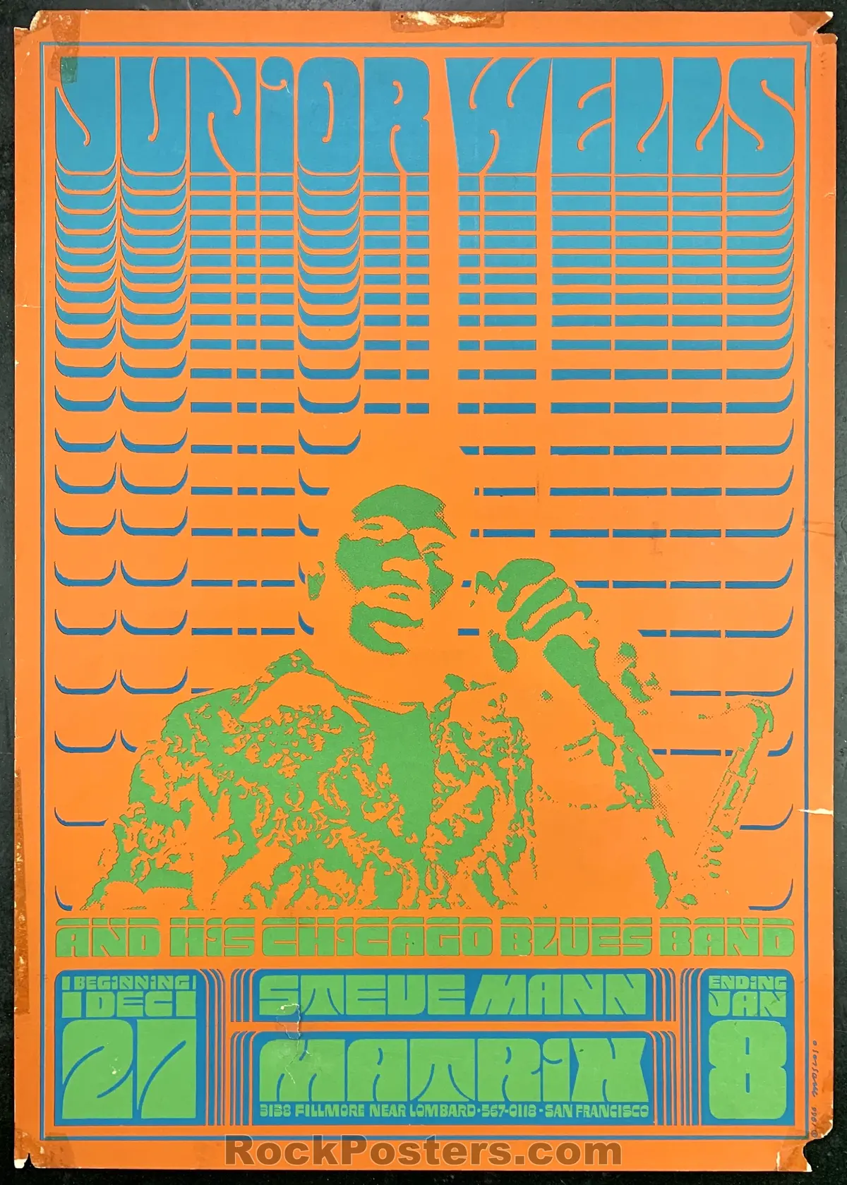 Auction - Neon Rose 1 - Junior Wells - Mosoco - 1967 Poster - The Matrix - Rough 1