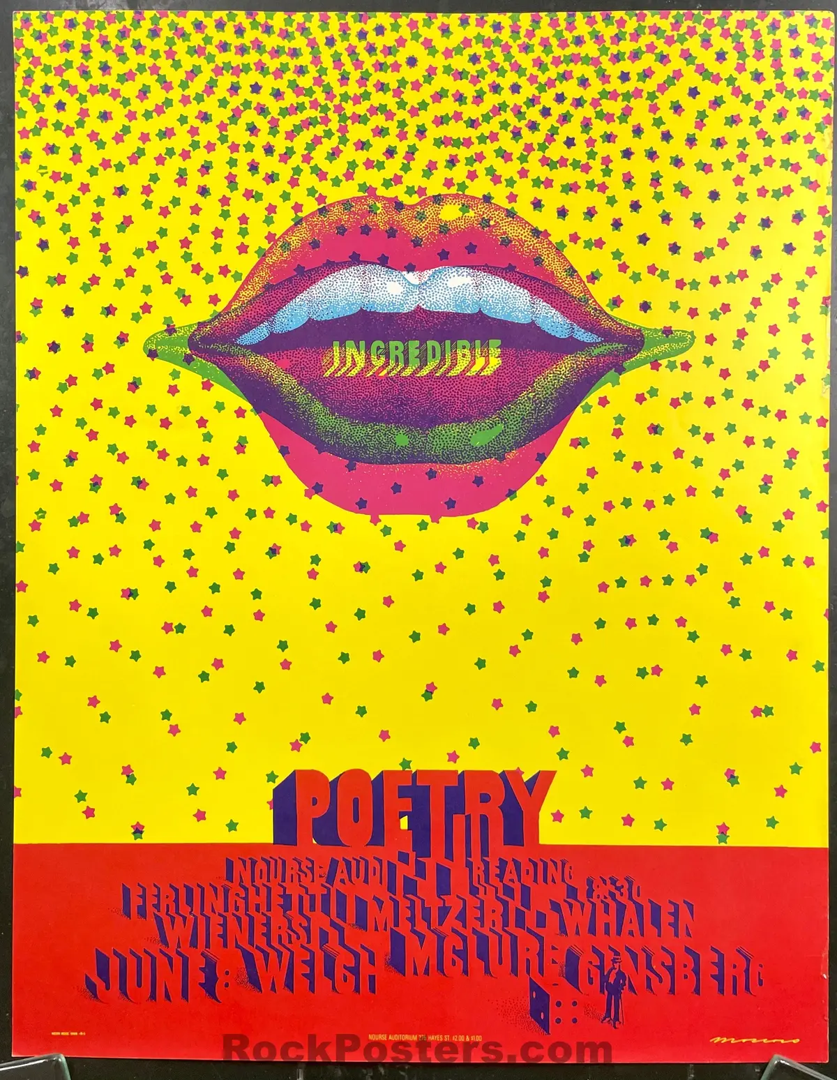Auction - Neon Rose 24 - Incredible Poetry - Victor Moscoso - Nourse Auditorium -  Very Good 1