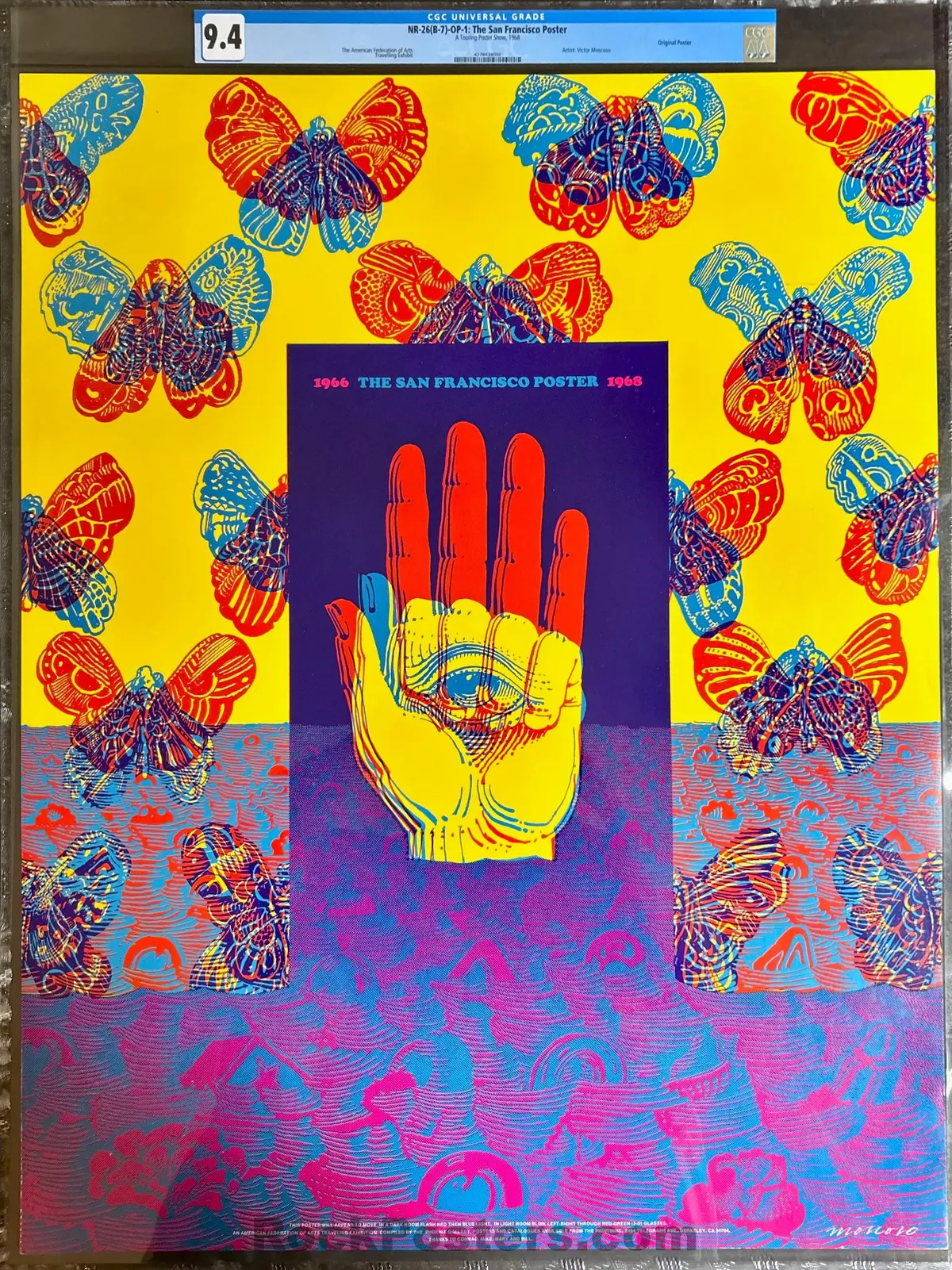 Auction - Neon Rose 26 - Victor Moscoso - San Francisco Poster '66-'68 - Cgc Graded 9.4 1