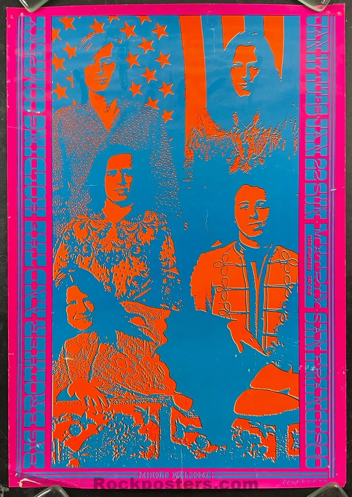 Auction - Neon Rose 3 - Big Brother Janis Joplin - Victor Moscoso - 1967 Poster - The Matrix - Excellent 1