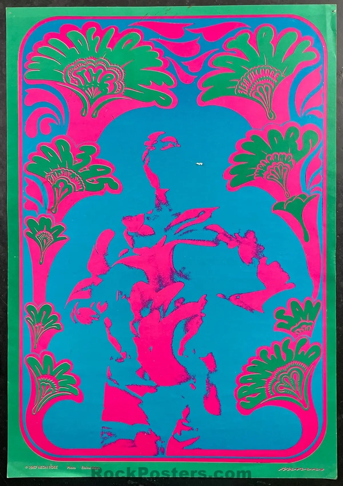 Auction - Neon Rose 9 - Wildflower - Victor Moscoso -  Matrix - 1967 Poster - Very Good 1