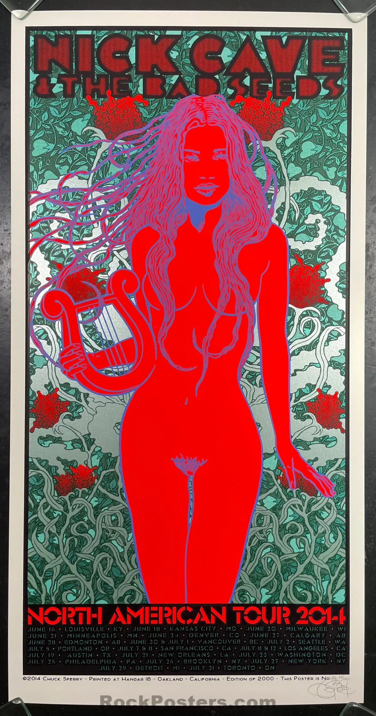 Auction - Nick Cave & The Bad Seeds - North American Tour '14 - Chuck Sperry - Mint 1