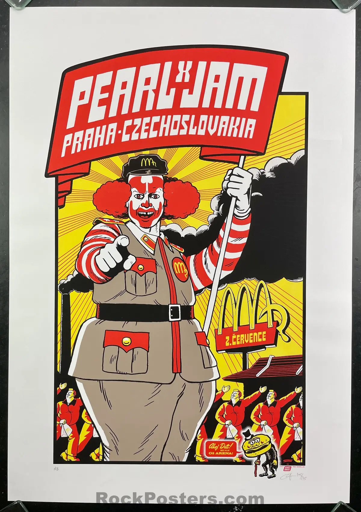 Auction - Pearl Jam - Prague '12 - Ames Design /Ward Sutton - Signed & Numbered - 1St Edition Poster - Near Mint 1