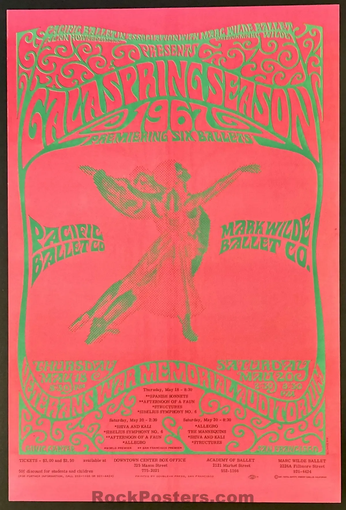 Auction - Psychedelic Pacific Ballet - Bob Schnepf - 1967 Poster - San Francisco - Near Mint 1