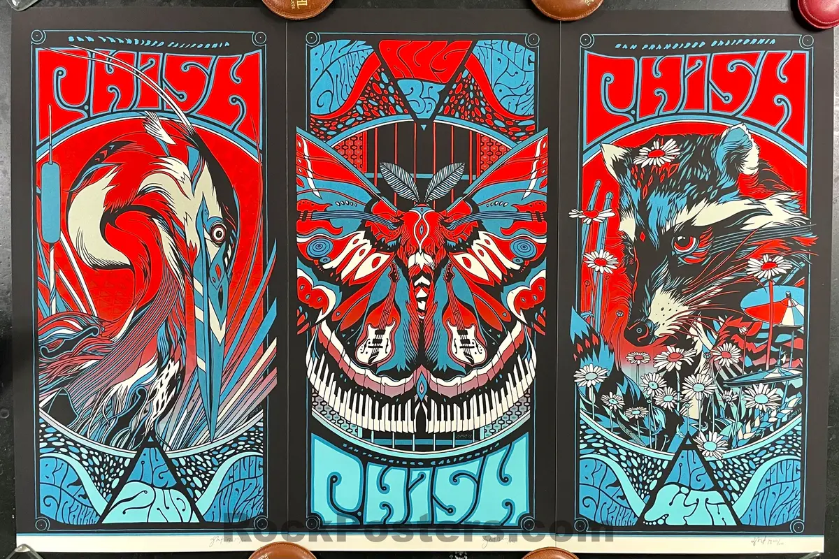 Auction - Phish - San Francisco '13 - Tyler Stout - Triptych Poster Set - Mint 1