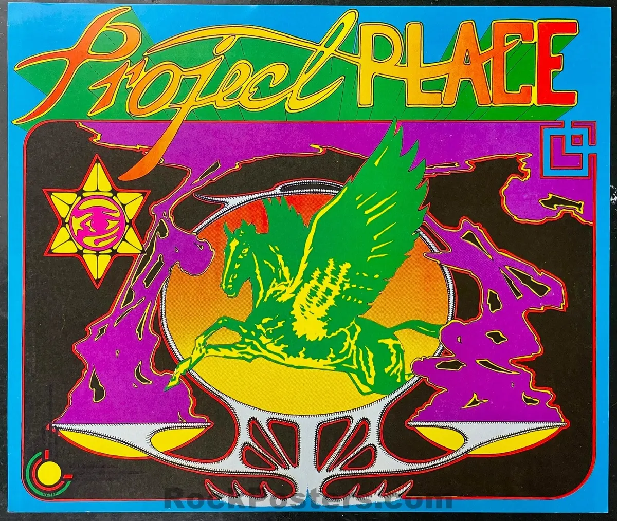 Auction - Project Place - Alton Kelley - Boston, Ma - 1970 Poster - Near Mint Minus 1