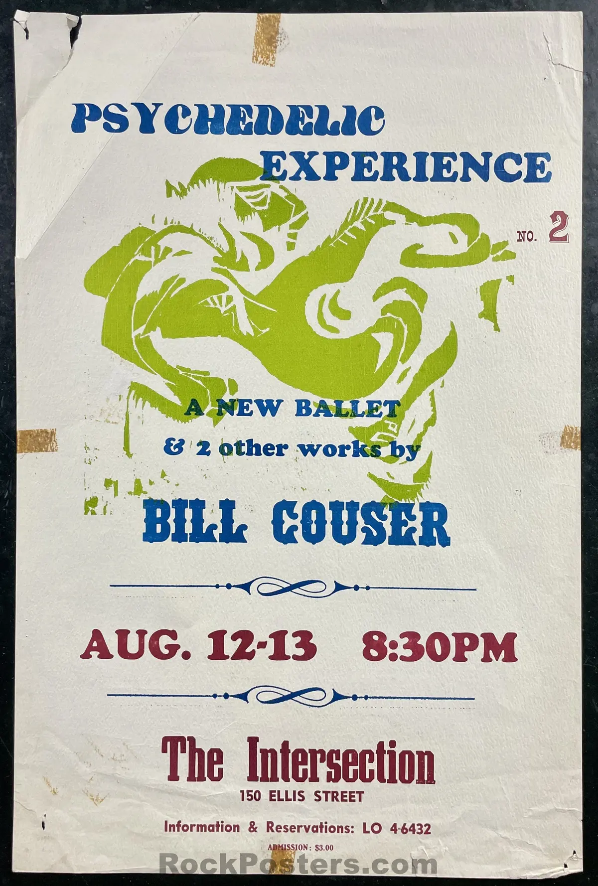 Auction - Avant-Garde Ballet - Bill Couser - Psychedelic Experience No,2 - 1966 Poster - San Francisco - Very Good 1