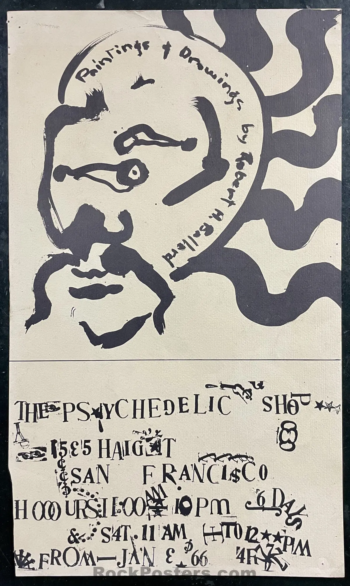 Auction - Psychedelic Shop -  Art Show - 1966 Poster - San Francisco - Very Good 1