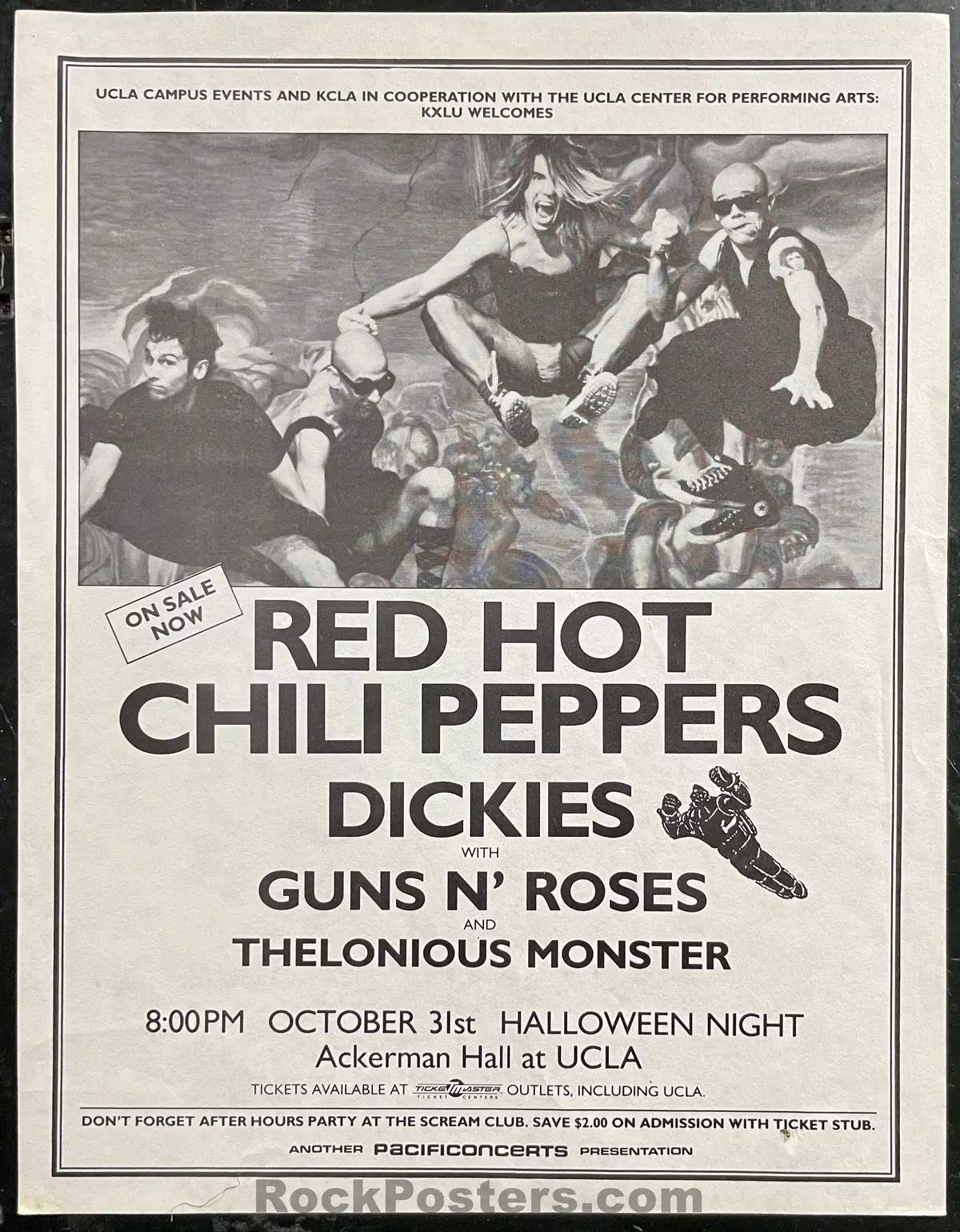 Auction - Red Hot Chili Peppers - Guns N' Roses - 1986 Handbill - Los Angeles - Excellent 1