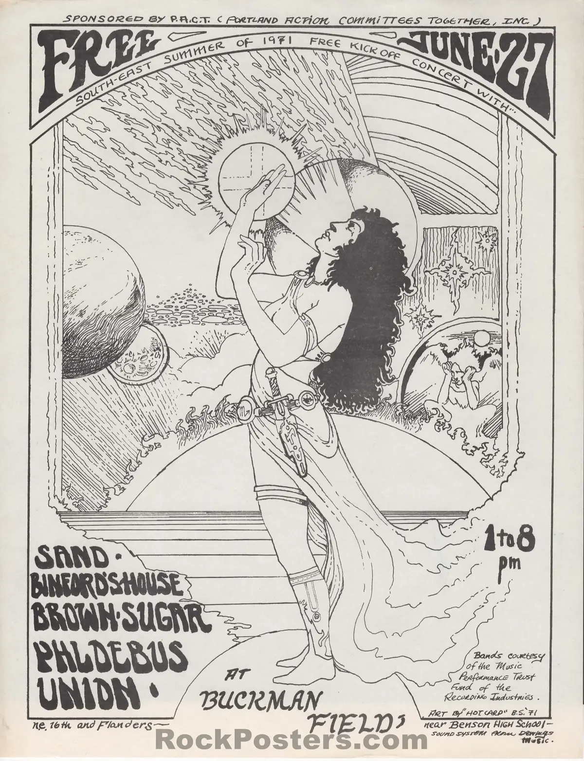 Auction - Brown Sugar - Hot Card - 1971 Handbill - Portland Or - Near Mint Minus 1