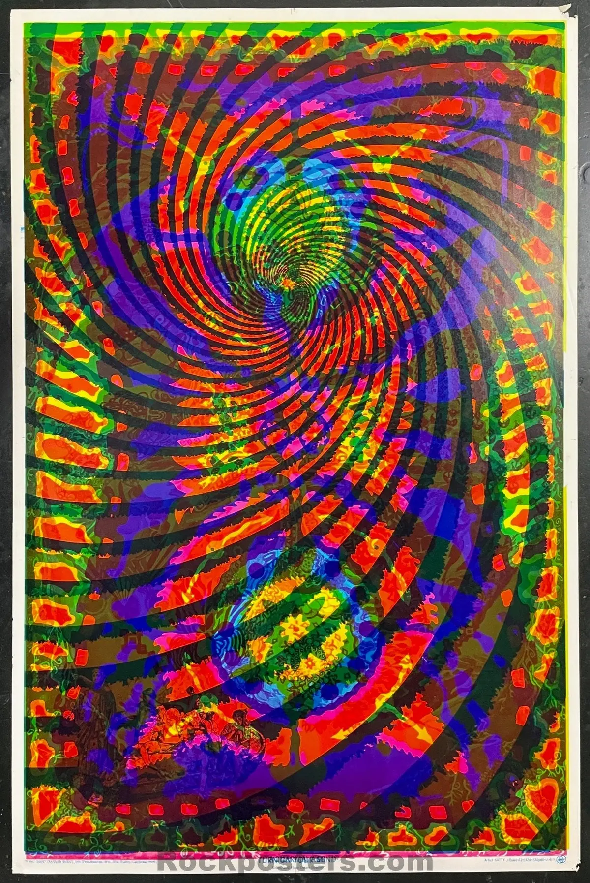Auction - Psychedelic  - East Totem West - Sätty -  1967 Head Shop Poster  - Very Good 1