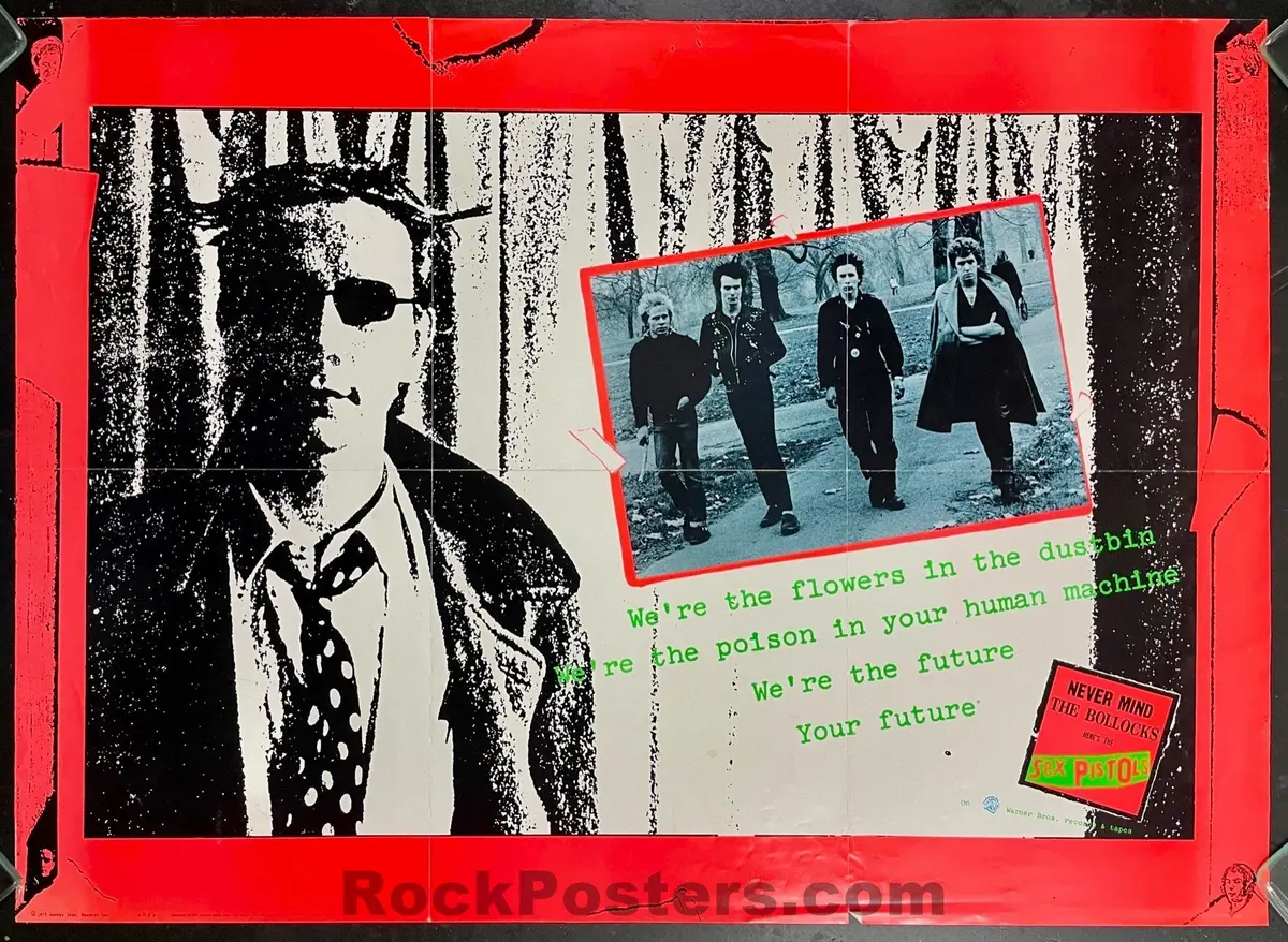 Auction - Sex Pistols - Never Mind The Bollocks - Warner Brothers La - 1977 Promo Poster - Excellent 1