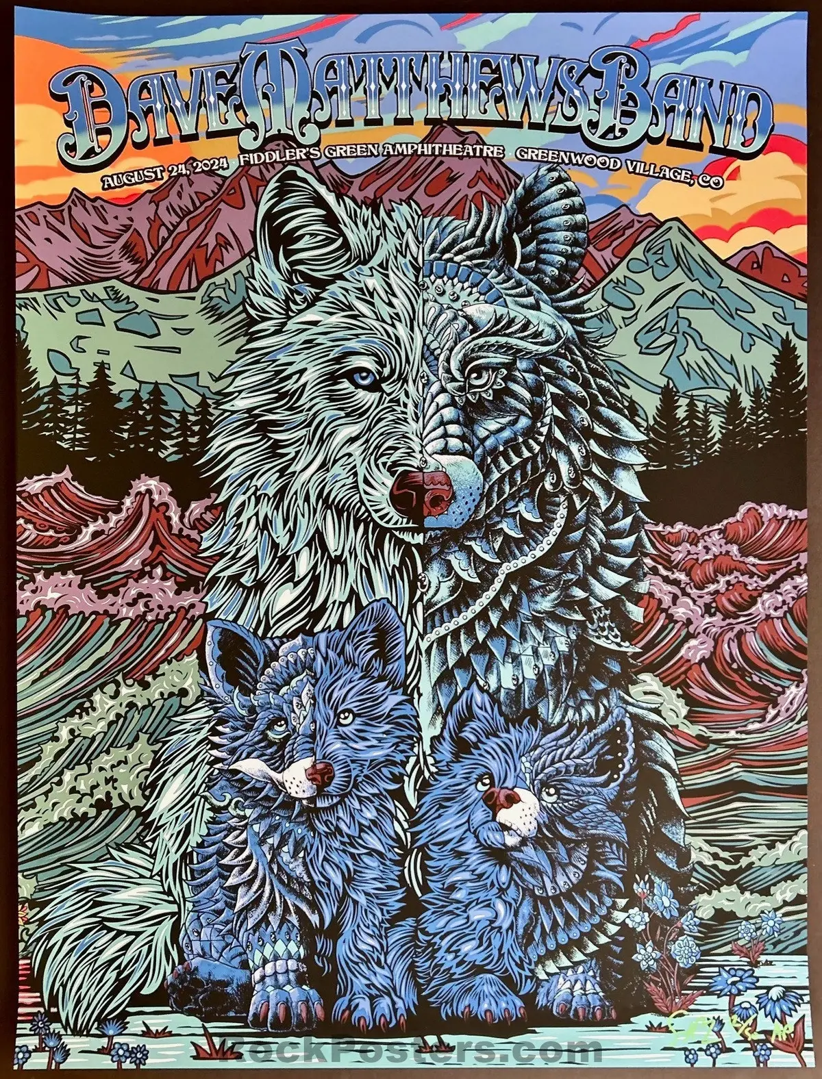 Auction - Dave Matthews Band - Greenwood Village -  Nights 1 & 2 '24 - Todd Slater - Matching Number Set - Artist Edition Of 50 - Mint 1
