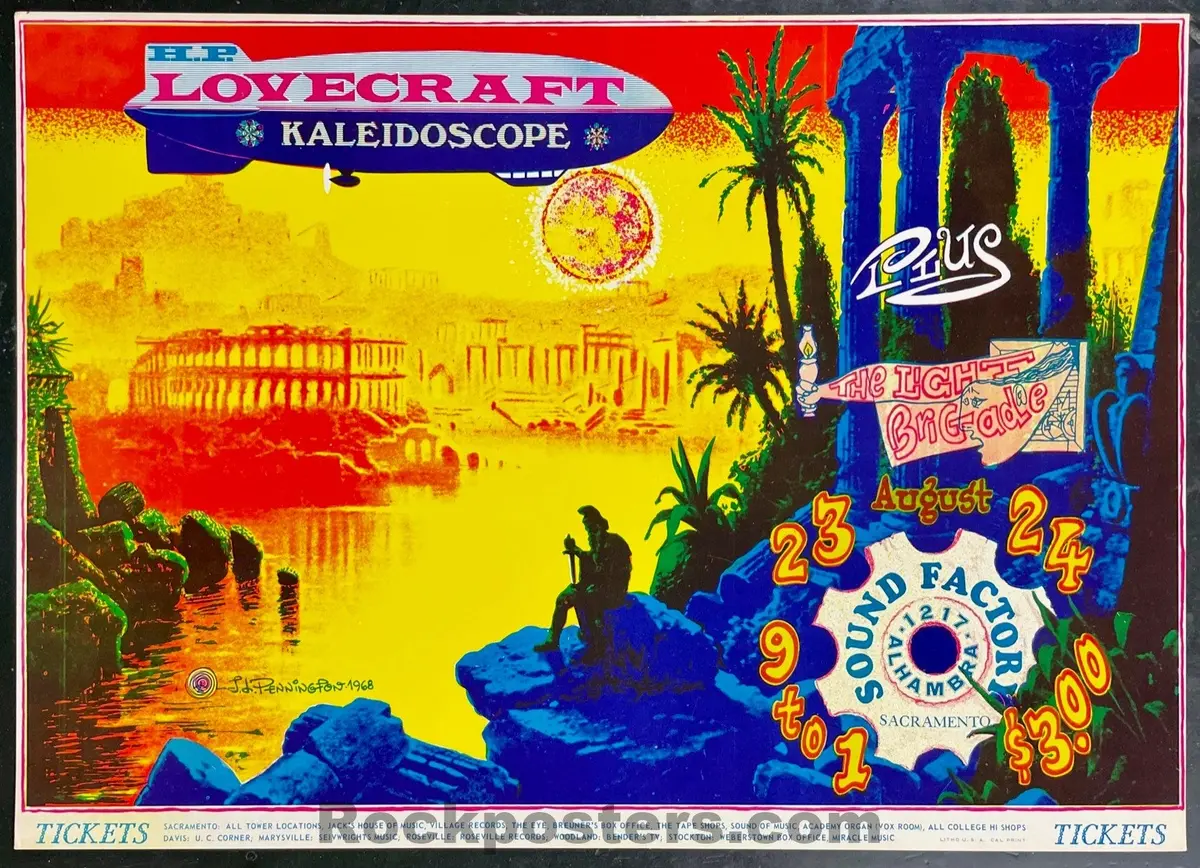 Auction - Aor 3.9 - H.P Lovecraft - L.J. Pennington - 1968  Poster - Sound Factory - Near Mint 1