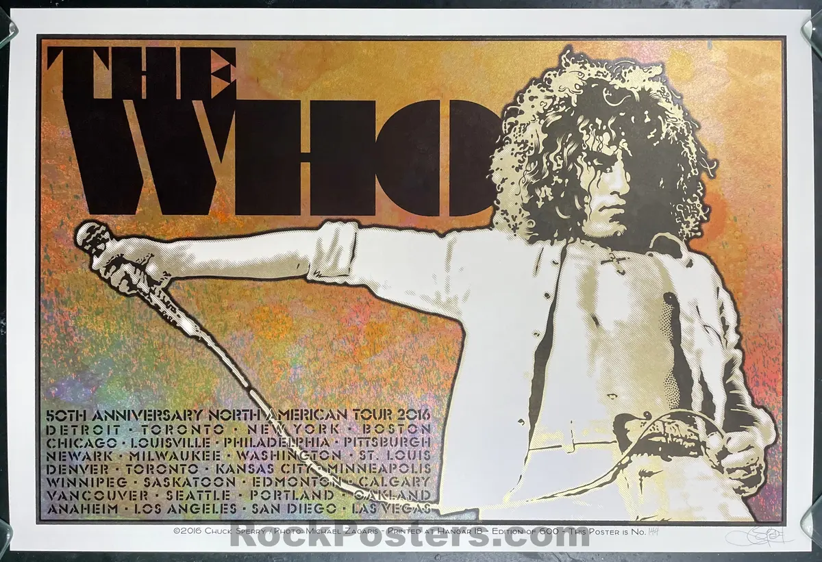 Auction - The Who - Roger Daltrey - 50Th Anniversary Tour '16 - Chuck Sperry - Mint 1