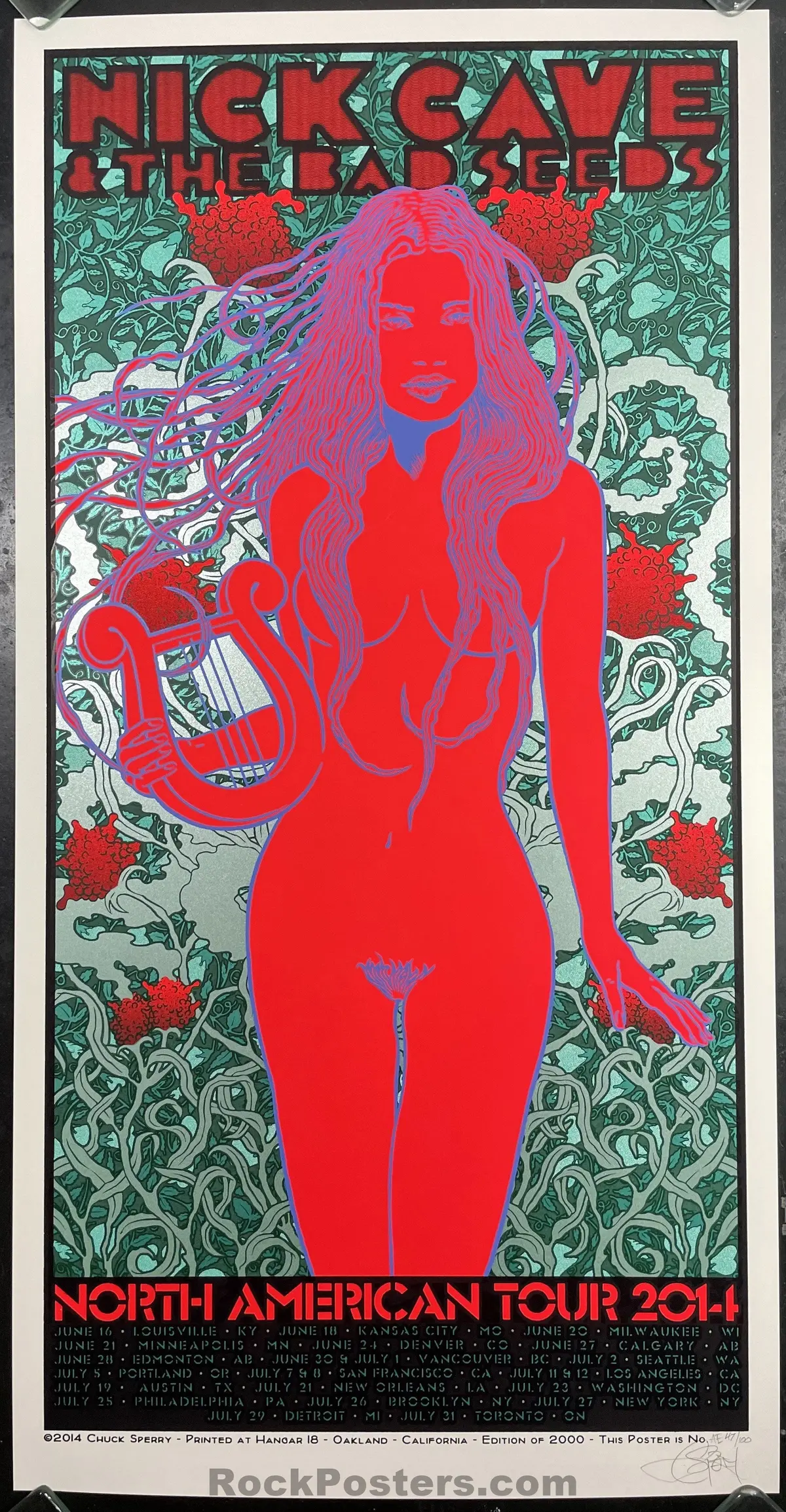 Auction - Nick Cave & The Bad Seeds - North American Tour '14 - Chuck Sperry - Mint 1