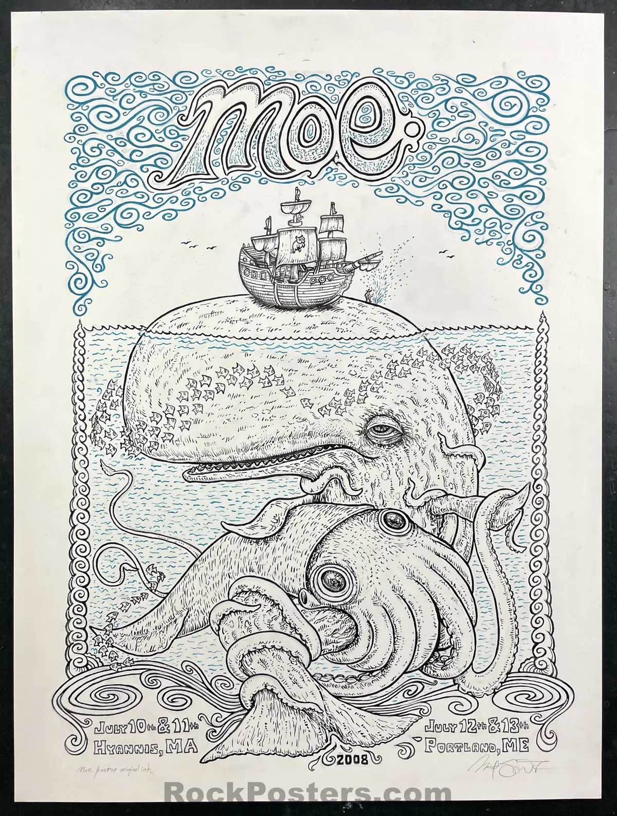 Auction - Original  Poster Art - Marq Spusta - Moe - Portland Hyannis 08  - Near Mint 1