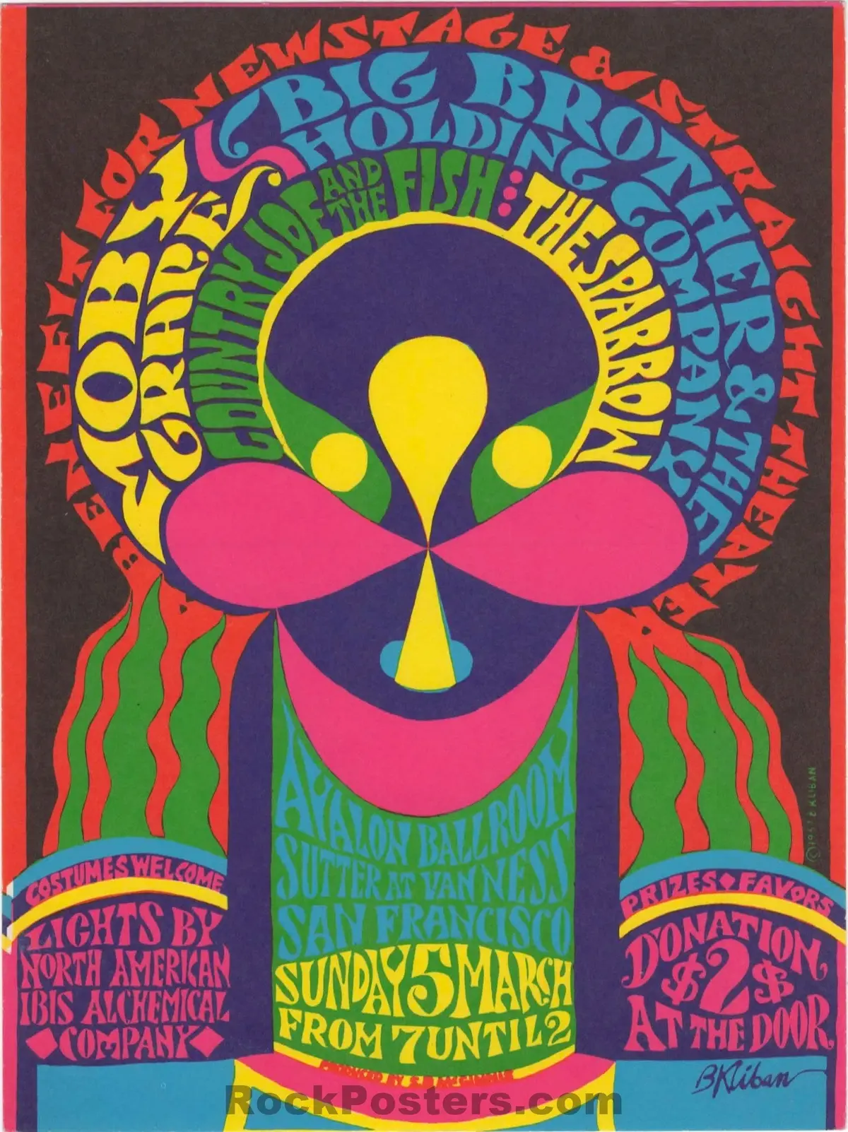 Auction - Family Dog - Big Brother Janis Joplin - B. Kilban - 1967 Handbill - Avalon Ballroom - Near Mint 1