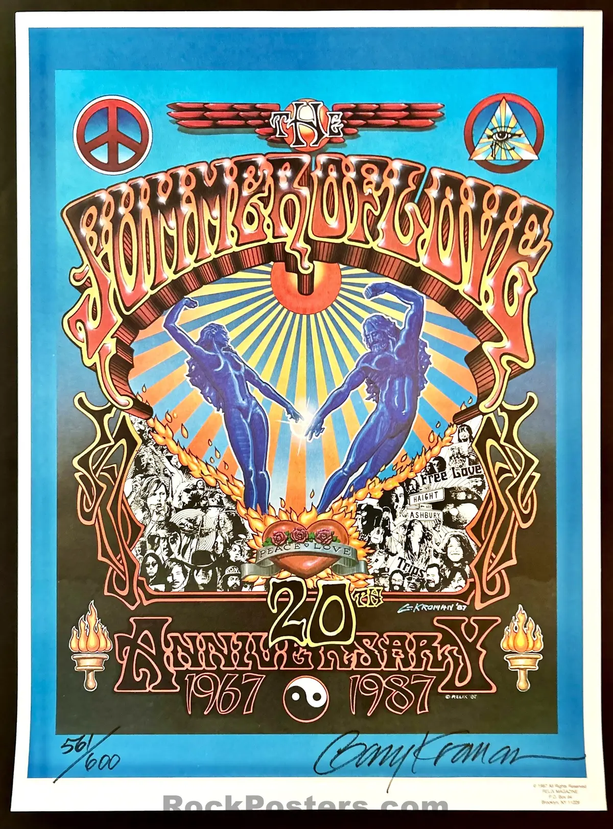 Auction - Summer Of Love 20Th Anniversary - Gary Kroman - 1987 Poster - San Francisco - Near Mint 1