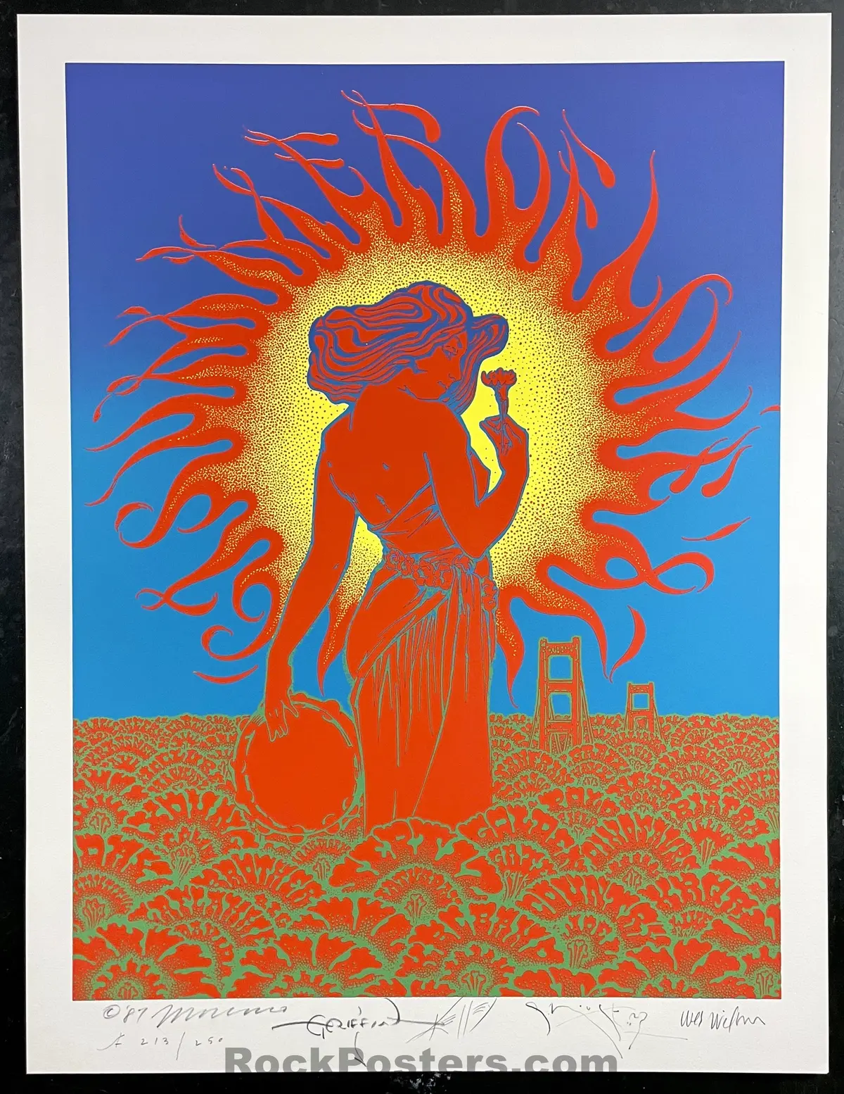 Auction - Summer Of Love 20Th Anniversary - Big Five Signed - 1987 Poster - Golden Gate Park - Near Mint 1