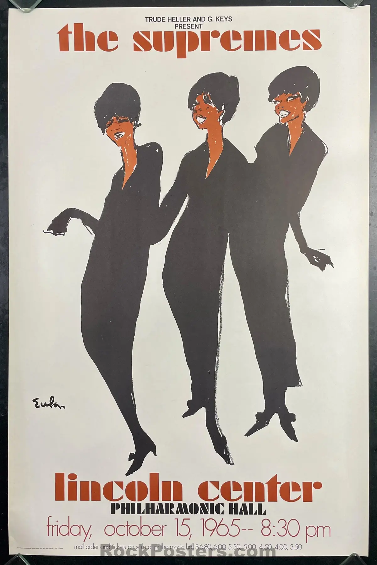 Auction - The Supremes - Original 1965 Poster - Lincoln Center -  New York City - Excellent 1