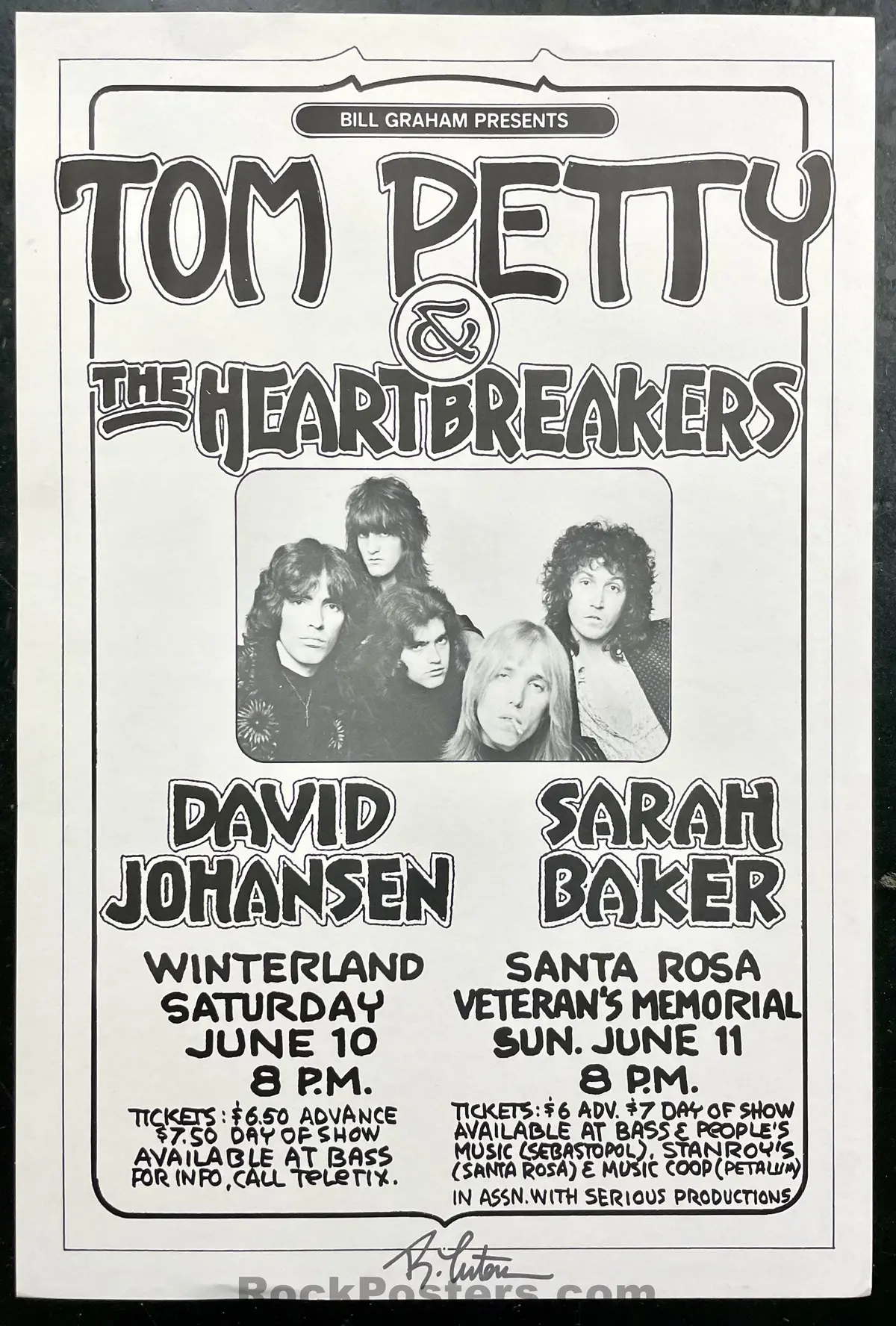 Auction - Tom Petty & Heartbreakers - Randy Tuten Signed - 1978 Poster - Winterland - Excellent 1