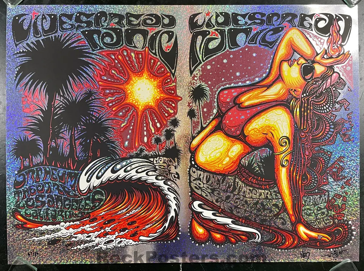 Auction - Widespread Panic - Los Angeles '15 -  Jeff Wood - Uncut Sparkle Foil A/E - Mint 1