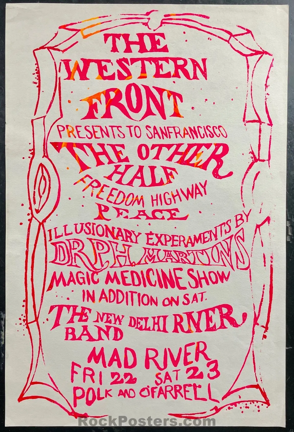 Auction - Freedom Highway - Western Front - 1967 Silkscreen Poster - Excellent 1